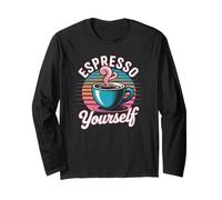Detto umoristico Espresso Te Stesso caffè Giochi di Parole Donne Uomini Maglia a Manica