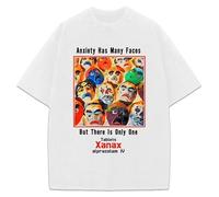 detuQQTY Xanax Anxiety Has Many Faces T-Shirt Vintage AD Retro Custom Graphic Tee