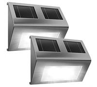 Deuba® 2x Lampada da Parete a LED a Energia Solare con Sensore Crepuscolare da Giardino Impermeabile Esterno Vialetto