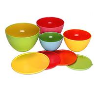 Deuba 4 ciotole plastica coperchio salvafreschezza contenitori alimenti insalatiera lavabili lavastoviglie