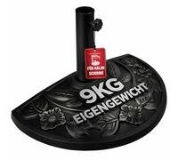 Deuba Base per Ombrellone Semicircolare 9kg Supporto Ombrelloni a Parete Resistente Porta Ombrellone Terrazzo Balcone