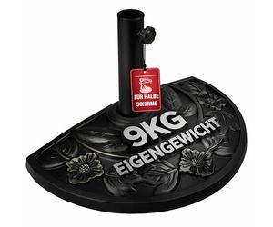 Deuba Base per Ombrellone Semicircolare 9kg Supporto Ombrelloni a Parete Resistente Porta Ombrellone Terrazzo Balcone