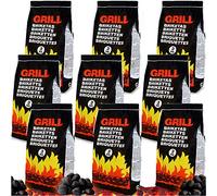Deuba® Carbonella per Barbecue 27kg 9 Sacchetti da 3 kg Bricchetti Carbone per Grigliare BBQ Bricchette Grigliata Brace
