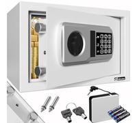 DEUBA® Cassaforte Elettronica con Combinazione 31x20x20cm LED Doppio Bullone in Acciaio Cassetta Sicurezza Argento