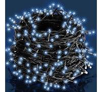 Deuba Catena Luminosa Natale 100 LED 8 Modalità Timer IP44 Impermeabile a Batterie Bianco Freddo