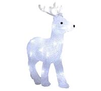 Deuba Cervo a LED in Acrilico Addobbo Natalizio 32x25x9cm Fiabesco Esterni con IP44 Cavo 5m
