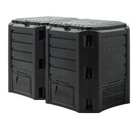 DEUBA Compostiera da Giardino 800L 135x72x83cm | Composter, Compostaggio Veloce, Resistente, Giardino, Rifiuti, Fertilizzante, Giardinaggio, Humus Terra