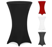 Deuba Copritavolo Stretch per Tavoli Alti Rotondi Lavabile 30°C Piedi Rinforzati Tanti Colori e Misure Ø 80 cm Nero