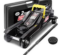 DEUBA® Cric idraulico per Auto 2 Tonnellate Altezza di Sollevamento 85-330 mm incl. Valigetta incl. Cuscinetto in Gomma Nero