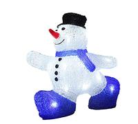Deuba LED Figura Acrilica Pupazzo di Neve Outdoor Indoor Addobbo Natale Decorazione Festa Natalizia 24 Luci Bianco Freddo