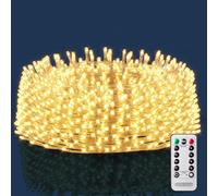 Deuba Luci Natale Balcone Esterno Interno 200 LED Bianco Caldo Telecomando 8 Modalità Timer Dimmerabile Lucine Natalizie a Cascata