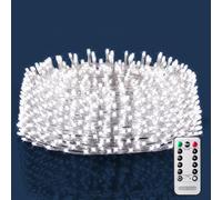 Deuba Luci Natale Balcone Esterno Interno 400 LED Bianco Freddo Telecomando 8 Modalità Timer Dimmerabile Lucine Natalizie a Cascata