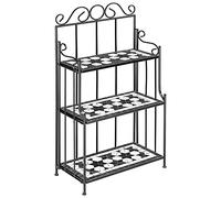 Deuba Mobile a scaffali 3 Ripiani in Metallo Esposizione Piante Fiori Decorativo Giardino Arredamento Esterni o Interni