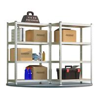 Deuba MONZANA® Scaffale in Metallo 2pz 160x90x40cm 700kg Scaffalatura Officina Magazzino 5 Ripiani MDF