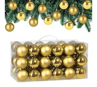 Deuba Palline per Albero di Natale 54pz Palle Natalizie Decorazioni Addobbi Feste Decori Oro