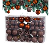 DEUBA® Palline per Albero di Natale Set 100pz Lucide Opache Palle Natalizie Ø 3/4/6 cm Decorazioni Addobbi Natalizi
