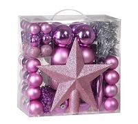 Deuba® Palline per Albero di Natale Set 77pz con Puntale Lucide Opache Ø 3/5/7 cm Decorazioni Addobbi Natalizi
