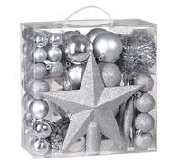 Deuba® Palline per Albero di Natale Set 77pz con Puntale Lucide Opache Ø 3/5/7 cm Decorazioni Addobbi Natalizi