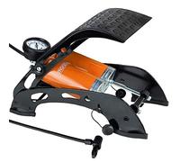 Deuba Pompa a Pedale Gonfiatore Bici Manometro Pompe a Doppio Cilindro Portatile 3 Adattatori 7 Bar