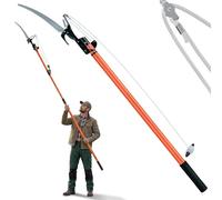 DEUBA Seghetto Telescopico 2in1 | Potatura Rami, Svettatore, Cesoia, Altezza Max 4m ,Cavo in Nylon, Segaccio Telescopico, Regolabile, Estensibile
