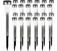 Deuba Set 24 Lampade Solari da Giardino a LED in Acciaio Inox Luce Bianca Calda