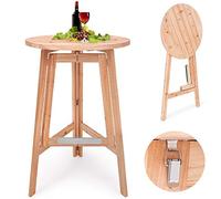 Deuba Tavolo Alto Pieghevole da Bar Legno Massiccio tavolino Pub Ristorante Feste Giardino terrazza