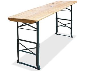 Deuba Tavolo da Birreria alto da bar pieghevole legno 170cm altezza regolabile con foro ombrellone