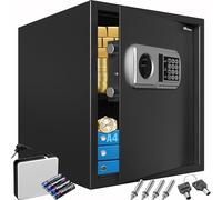 DEUBA® XXL Cassaforte Elettronica 35x40x40cm Doppi Bulloni Illuminazione Interna Cassetta Sicurezza Documenti Nero