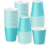 Deudy 3oz 50 bicchieri di carta, bicchieri di carta da 85 ml, bicchieri di carta usa e getta, bicchieri di carta biologici, usa e getta, ideali per servire caffè, tè, bevande calde (azzurro)
