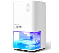 Deumidificatore 1200 ml, Heelay® Deumidificatore silenzioso Piccolo elettrico Basso consumo 7 colori LED Portatile Spegnimento automatico Bagno Armadio Camera da letto Ufficio Camper Bianco