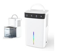 Deumidificatore 2600 ML piccolo deumidificatore sbrinamento automatico con 7 colori luce notturna modalità sonno deumidificatore silenzioso per camera da letto, bagno, guardaroba e sala da dressing