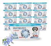 Deumidificatore Armadio Profumato Antimuffa e Assorbi Umidità 12x300ml, Ideale per Bagno, Casa e Ambienti con Muffa Stop (Lino)