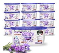 Deumidificatore Armadio Profumato Antimuffa e Assorbi Umidità 12x300ml, Ideale per Bagno, Casa e Ambienti con Muffa Stop (Lavanda)
