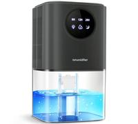 Deumidificatore Casa Anti Muffa, PKBOSS 1700ML Portatile Mini Deumidificatori Silenzioso Elettrico con Luce LED a 7 colori/Timer/Spegnimento Automatico per la Bagno/Ambiente/Cantina/Camera-Grigio
