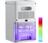 Deumidificatore Casa Muffa Elettrico 1800ml Anti Muffa Portatile - Ultra Silenzioso,Timer 2-12h,Spegnimento Automatico|LED 7 Colori|Per Bagno,Camera,Armadio (100ML/Giorno)