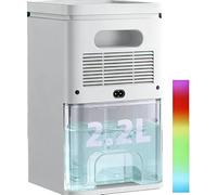 Deumidificatore Casa Muffa Elettrico 2200ML Anti Muffa Portatile - Ultra Silenzioso,Timer 2-12h,Spegnimento Automatico|LED 7 Colori|Per Bagno,Camera,Armadio (Bianco Air)