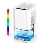 Deumidificatore elettrico, 1200 ml, deumidificatore per casa, piccolo deumidificatore, sbrinamento automatico per cantina, bagno, 7 colori, con timer, contro l'umidità, modalità notte