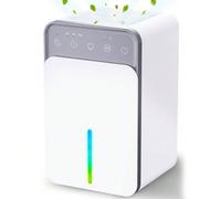 Deumidificatore elettrico, deumidificatore elettrico per ambienti, deumidificatore portatile per la casa con 2 livelli di deumidificazione e modalità notturna, timer, sbrinamento automatico, contro um