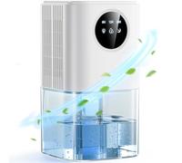 Deumidificatore Portatile 1800ML, Elettrico e Ultra Silenzioso (≤35 dB), 7 LED Atmosferici, Touch Control, Spegnimento Automatico con Timer per Armadi, Bagno, Camera da Letto e Camper (Bianco)