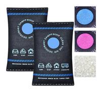 Deumidificatori Riutilizzabili - Assorbente in Silica Gel per Casa, Auto, Armadio, Cantina, Camper e Barca, con Indicatore (Confezione da 2/4/6/8)(2pcs blu)