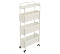 Deurqund Carrello sottile 15 cm di larghezza, carrello per nicchia con 4 cesti estraibili, carrello da cucina sottile in acciaio al carbonio, salvaspazio per cucina, bagno, soggiorno