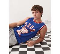 Deus Ex Machina - Canotta blu con grafica sul davanti e sul retro XS