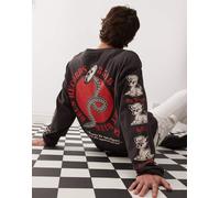 Deus Ex Machina - Dancing Ghost - Maglietta a maniche lunghe grigia con grafica-Grigio L