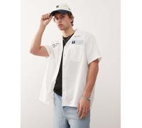 Deus Ex Machina - Forecourt - Camicia bianca con stampa del logo sul retro-Bianco M