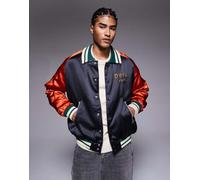 Deus Ex Machina - Off Beat Souvenir - Giacca stile college nera e arancione-Multicolore L