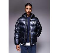 Deus Ex Machina - Piumino nero con cappuccio e stemma a scudo XL