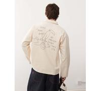 Deus Ex Machina - Specter - Camicia color crema a punto smock-Bianco S