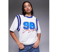 Deus Ex Machina - Stephanie - T-shirt in jersey bianca e blu navy-Multicolore L