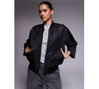 Deus Ex Machina - Sunset - Giacca bomber nera con borchie e maniche a 3/4-Nero S