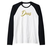 Deus Latin - Parola latina minimalista per la storia Maglia con Maniche Raglan